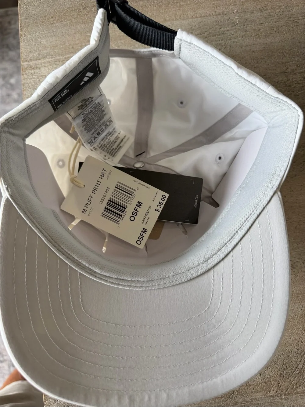 Adidas Kids White 'Double Cut and Rolled' Cap